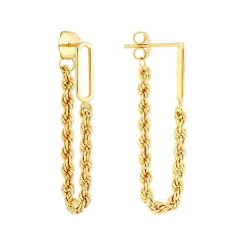 Front to Back Paper Clip + Rope Chain Earrings - Midas Chain
