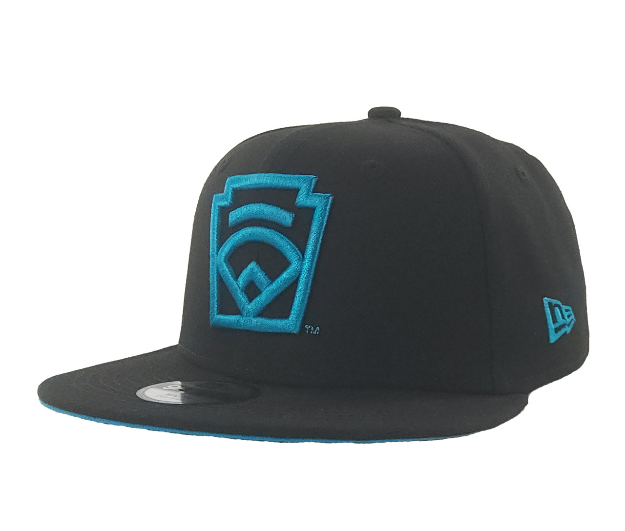 New Era 9Fifty Black Little League Baseball Blue Keystone Emblem Logo Youth  Snapback Cap