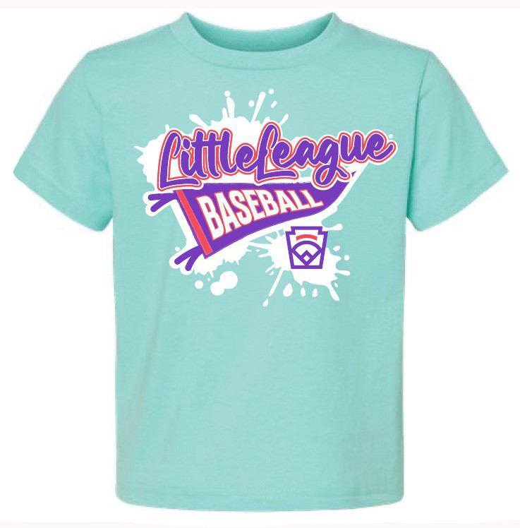 Little League Baseball Pennant Paint Splatter Blue Tee - Little