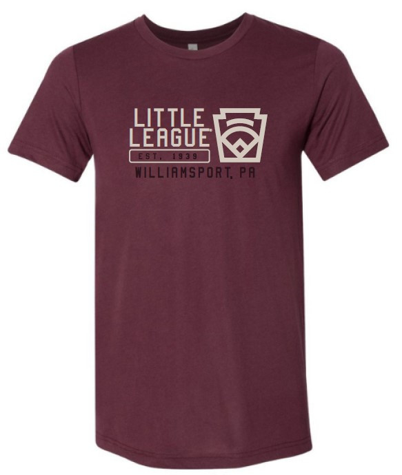 Little League Keystone Logo Maroon Tri-blend Tee - Little League