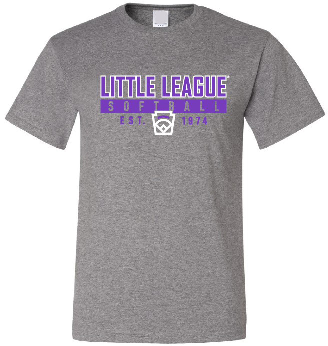 Little League Softball Purple Bar Gray Tee - Little League