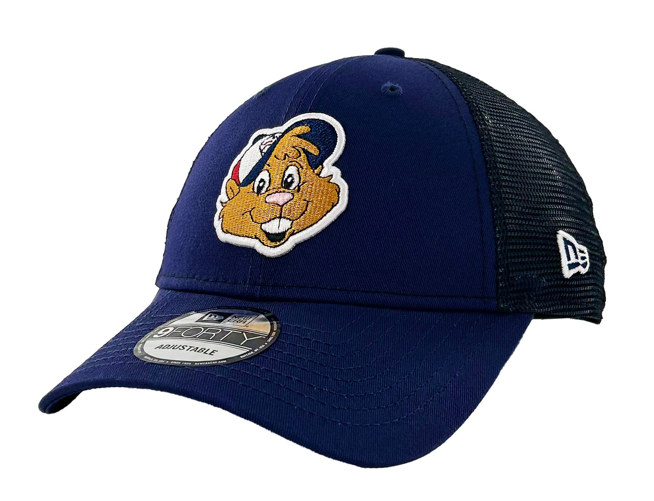 New Era 9Forty Navy Trucker Dugout Head Logo Adjustable Cap