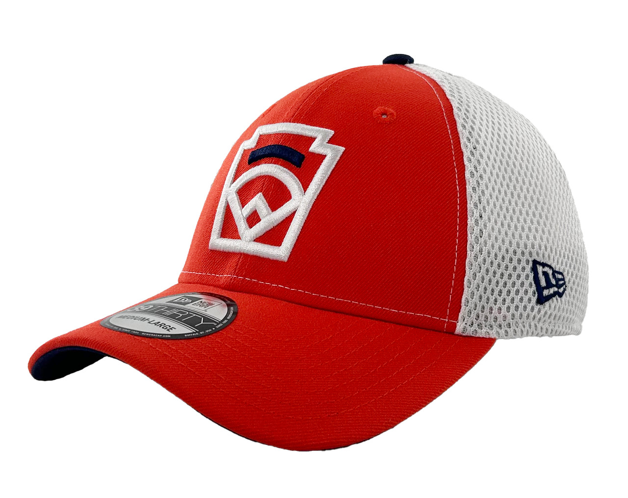 New Era 39Thirty Orange & White Little League Keystone Logo Flex
