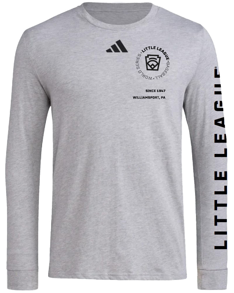 adidas® LLBBWS Encircled Keystone Gray Long Sleeve - Little League