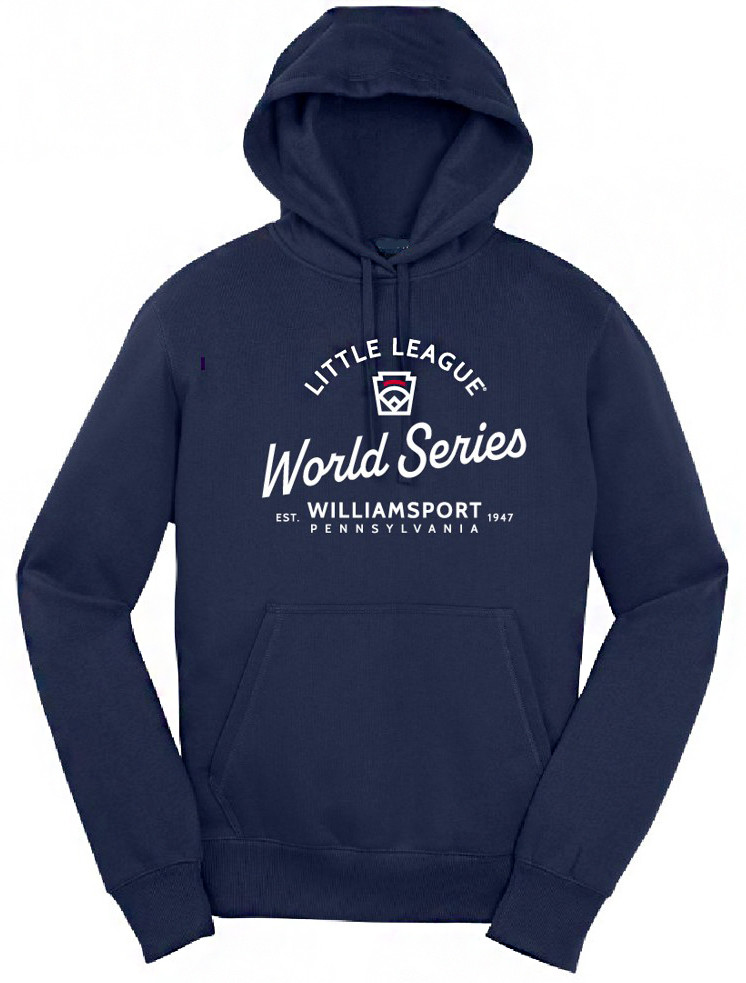 Little League WS Arch Script Navy Hood - Little League Official Store