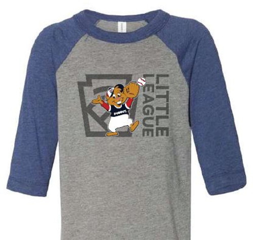 Little League Dugout Fly Ball 1/4 Sleeve Baseball Tee View Product Image