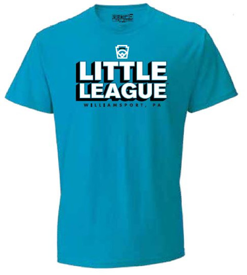Little League Bold Block Letters Blue Tee View Product Image