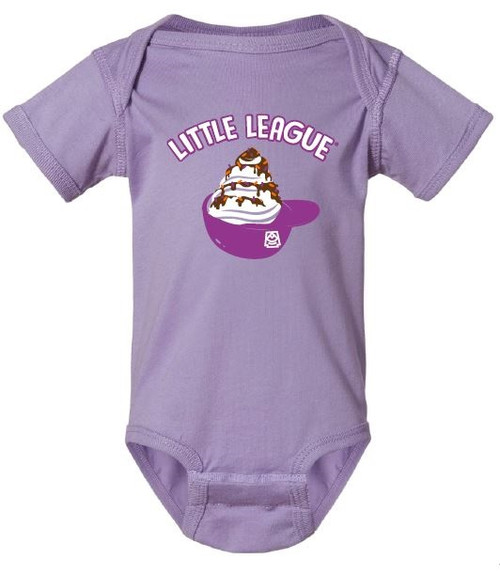 Little League Ice Cream Cap Bowl Lavender Infant Jersey Onesie View Product Image