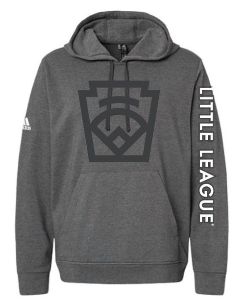 adidas® Little League Tonal Keystone Emblem Dark Gray Fleece Hood View Product Image