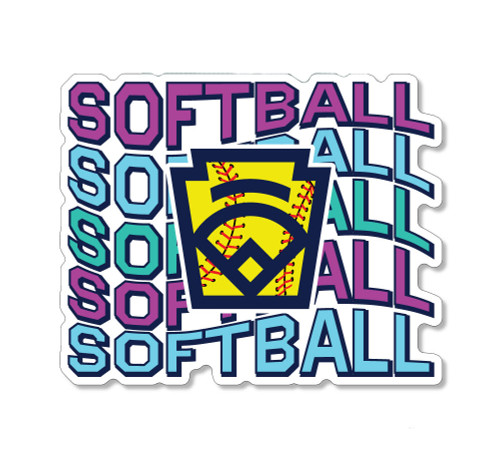 Little League Keystone Softball Repeat Rugged Sticker Little League Keystone Softball Repeat Rugged Sticker