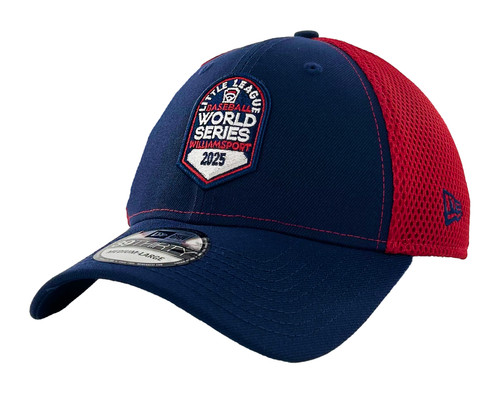 New Era 39Thirty Neo Navy & Red RWB Little League 2025 Baseball World Series Logo Cap View Product Image