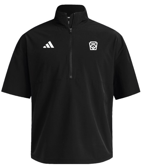 adidas® Little League Primary Logo 1/4 Zip Black Batting Jacket