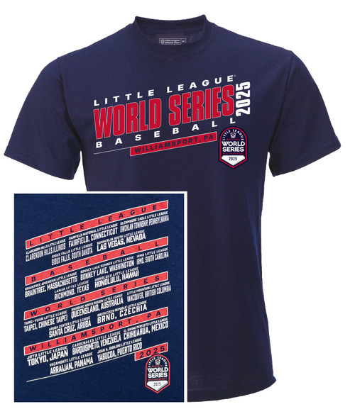 Little League 2025 Baseball World Series Navy Concert Youth Tee Little League 2025 Baseball World Series Navy Concert Youth Tee