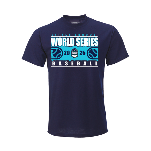 Little League 2025 Baseball World Series Blue Bar Navy Youth Tee Little League 2025 Baseball World Series Blue Bar Navy Youth Tee