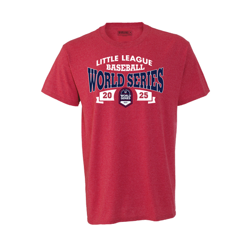 Little League 2025 Baseball World Series Warped Banner Red Tee Little League 2025 Baseball World Series Warped Banner Red Tee