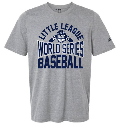adidas Little League 2025 Baseball World Series Tonal Arch Grey Tee adidas Little League 2025 Baseball World Series Tonal Arch Grey Tee