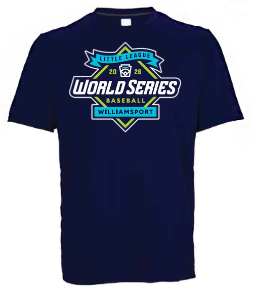 Little League 2026 Baseball World Series Navy Full Logo Tee