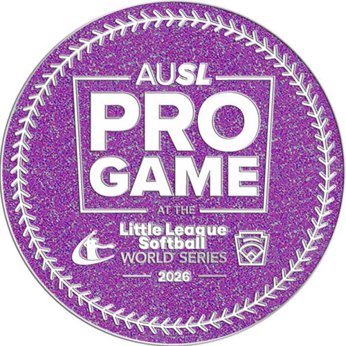 AUSL x Little League Pro Game Purple Glitter Logo Pin