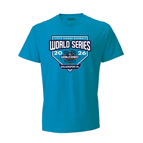 Little League 2026 Baseball World Series Blue Home Plate Tee