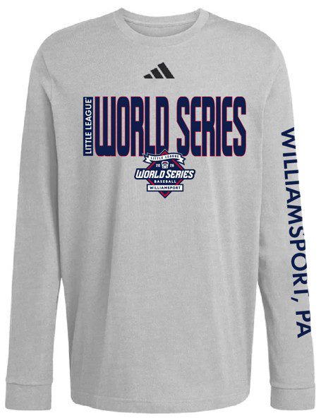 adidas Little League 2026 Baseball World Series Gray Bold RWB Long Sleeve View Product Image