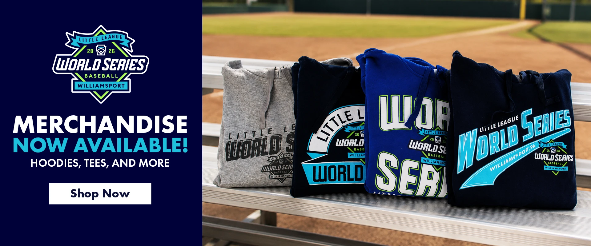 Shop 2026 Little League Baseball World Series merchandise only while supplies last!