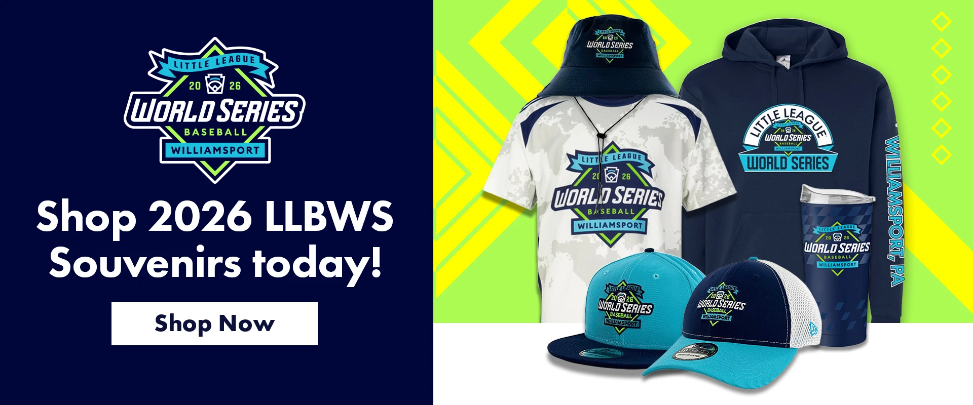 Shop 2026 Little League Baseball World Series merchandise only while supplies last!