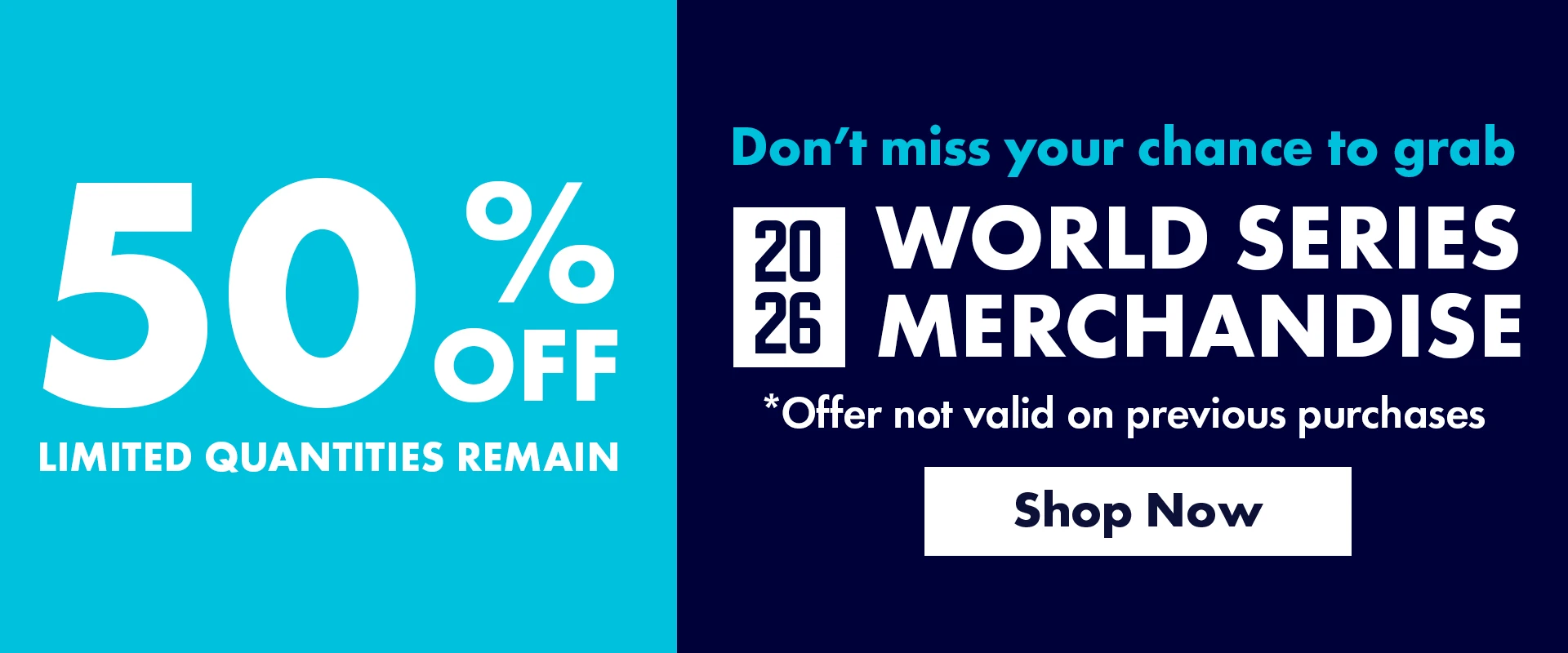 Shop exclusive 2026 Little League Baseball World Series merchandise now 50% off for a limited time!