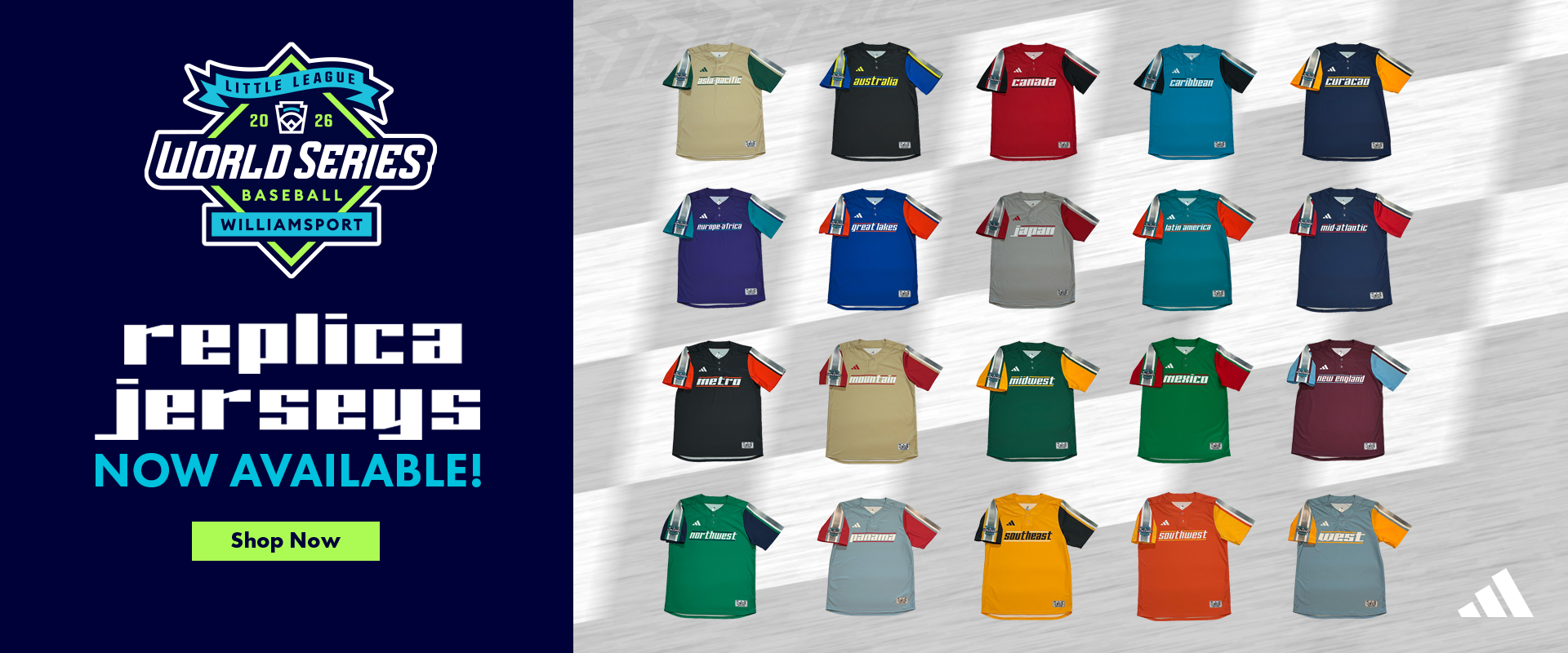 Shop adidas® Little League Baseball World Series replica jerseys now!