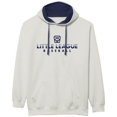 Little League Baseball White and Navy Benchmark Color Block Hood