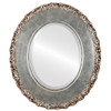 Beveled Mirror - Williamsburg Oval Frame - Silver Leaf with Brown Antique