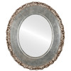 Flat Mirror - Williamsburg Oval Frame - Silver Leaf with Brown Antique