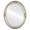 Beveled Mirror - Jefferson Oval Frame - Silver