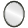 Beveled Mirror - Saratoga Oval Frame - Black Silver