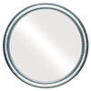 Flat Mirror - Saratoga Circle Frame - Silver Leaf with Black Antique