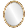 Beveled Mirror - Virginia Oval Frame - Gold Leaf
