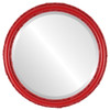 Beveled Mirror - Virginia Round Frame - Holiday Red