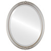 Beveled Mirror - Contessa Oval Frame - Silver Shade