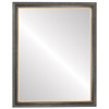Flat Mirror - Hamilton Rectangle Frame - Black Silver with Gold Lip