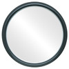 Flat Mirror - Hamilton Circle Frame - Gloss Black with Silver Lip
