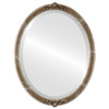 Beveled Mirror - Athena Oval Frame - Champagne Silver