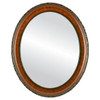 Flat Mirror - Kensington Oval Frame - Vintage Walnut