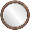 Bevelled Mirror - Pasadena Round Frame - Vintage Walnut