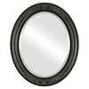Beveled Mirror - Florence Oval Frame - Hunter Green