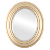 Beveled Mirror - Lancaster Oval Frame - Gold Spray