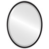 London Framed Oval Mirror - Matte Black - 19 1/8" x 25 1/2: Outside Dimension