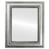 Flat Mirror - Heritage Rectangle Frame - Silver Leaf with Black Antique