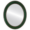 Flat Mirror - Monticello Oval Frame - Hunter Green
