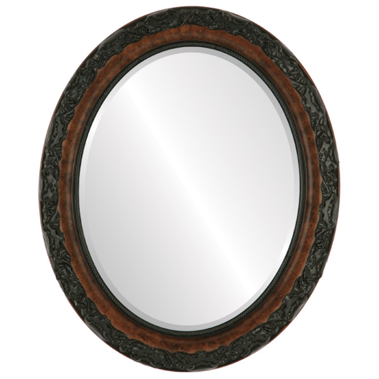 antique oval wood mirror