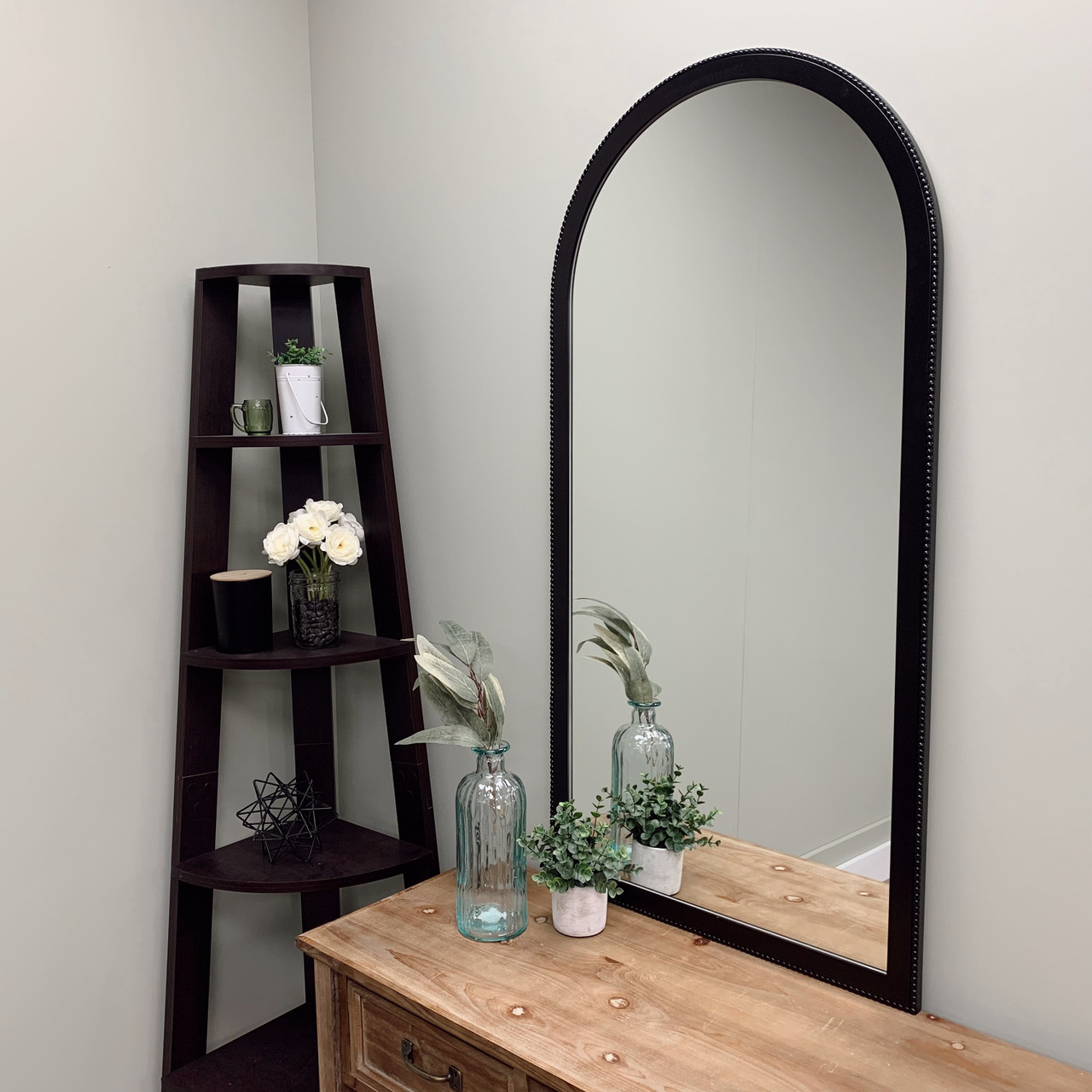 Round Framed Mirror #458 Heritage Matte Black Finish