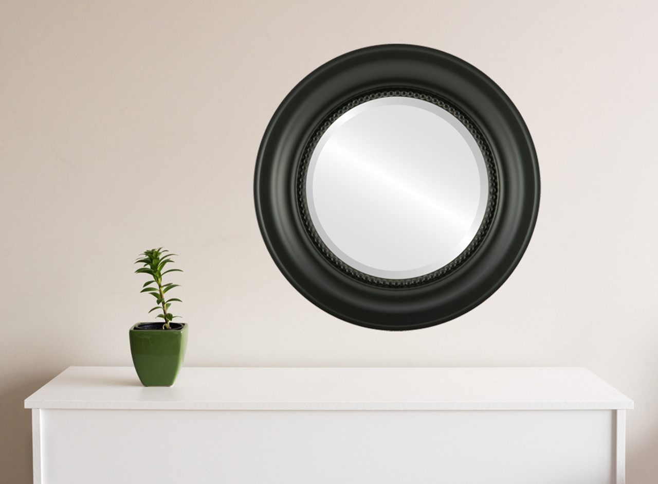 Round Mirror with Black Frame - TRADUX MIRRORS